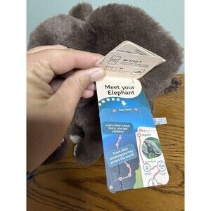 Fahlo Track-a-Real Elephant NWT the Expedition Plush Brown Stuffed